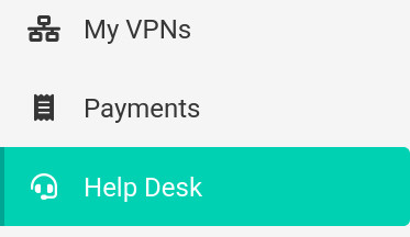 Help Desk link in the sidebar